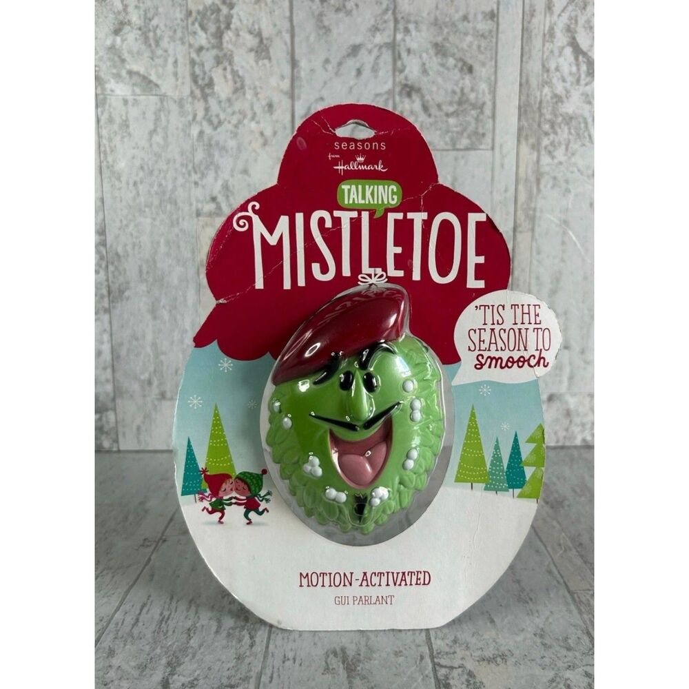 Hallmark Talking Mistletoe Motion Activated Christmas Decor Vintage Holiday